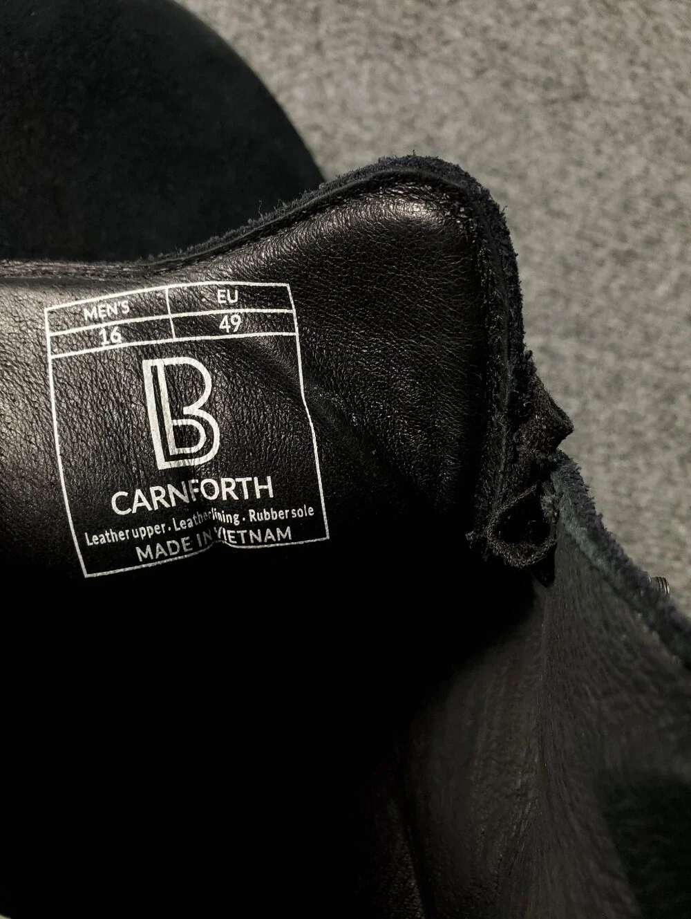 Birchbury Carnforth Chukka Desert Boots Size 16 Black Suede Leather Rubber Sole